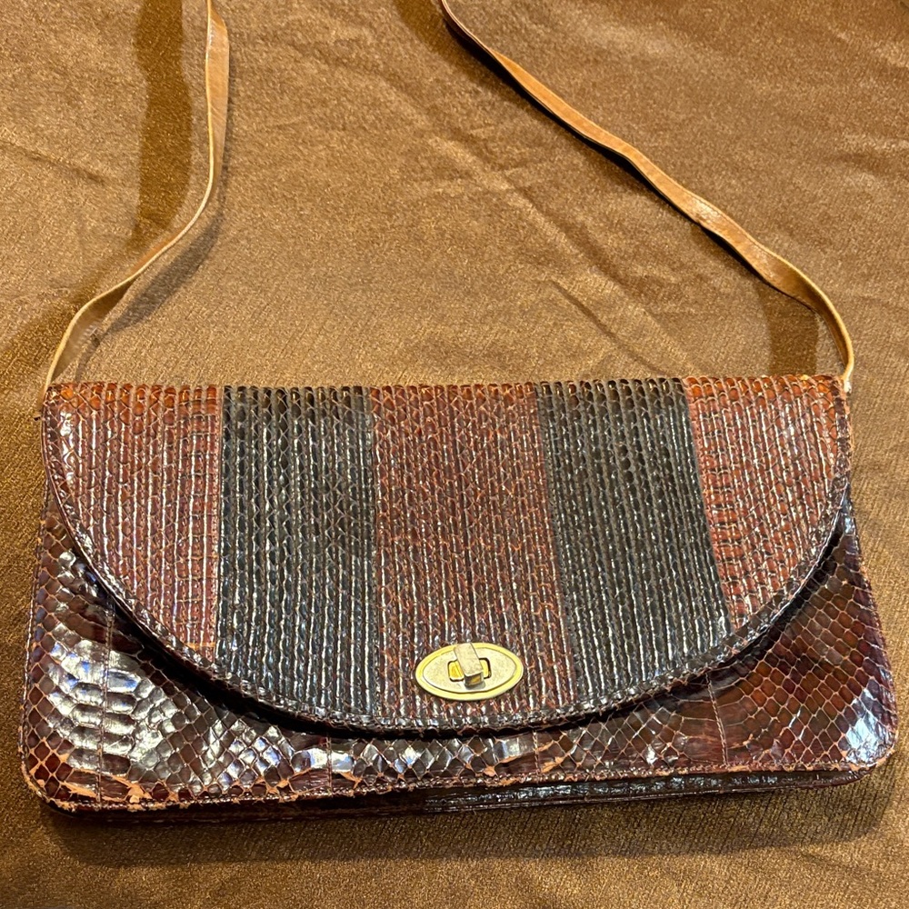 Elegant Brown and Black Crossbody Bag